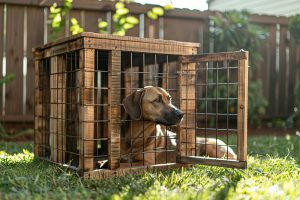Cage pour chien en bois