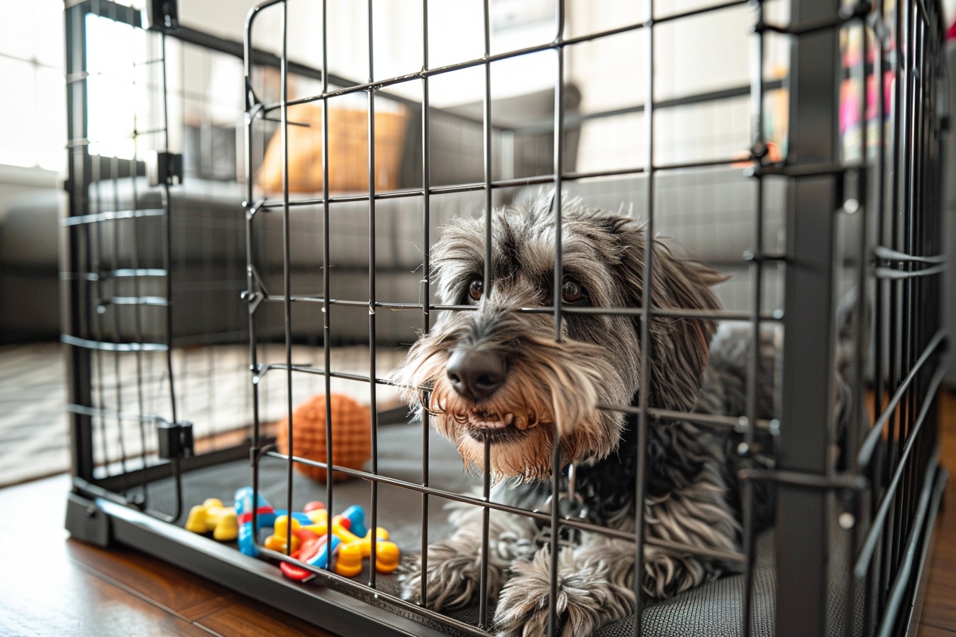 Est-il possible de voyager avec une cage solide pour chien destructeur?