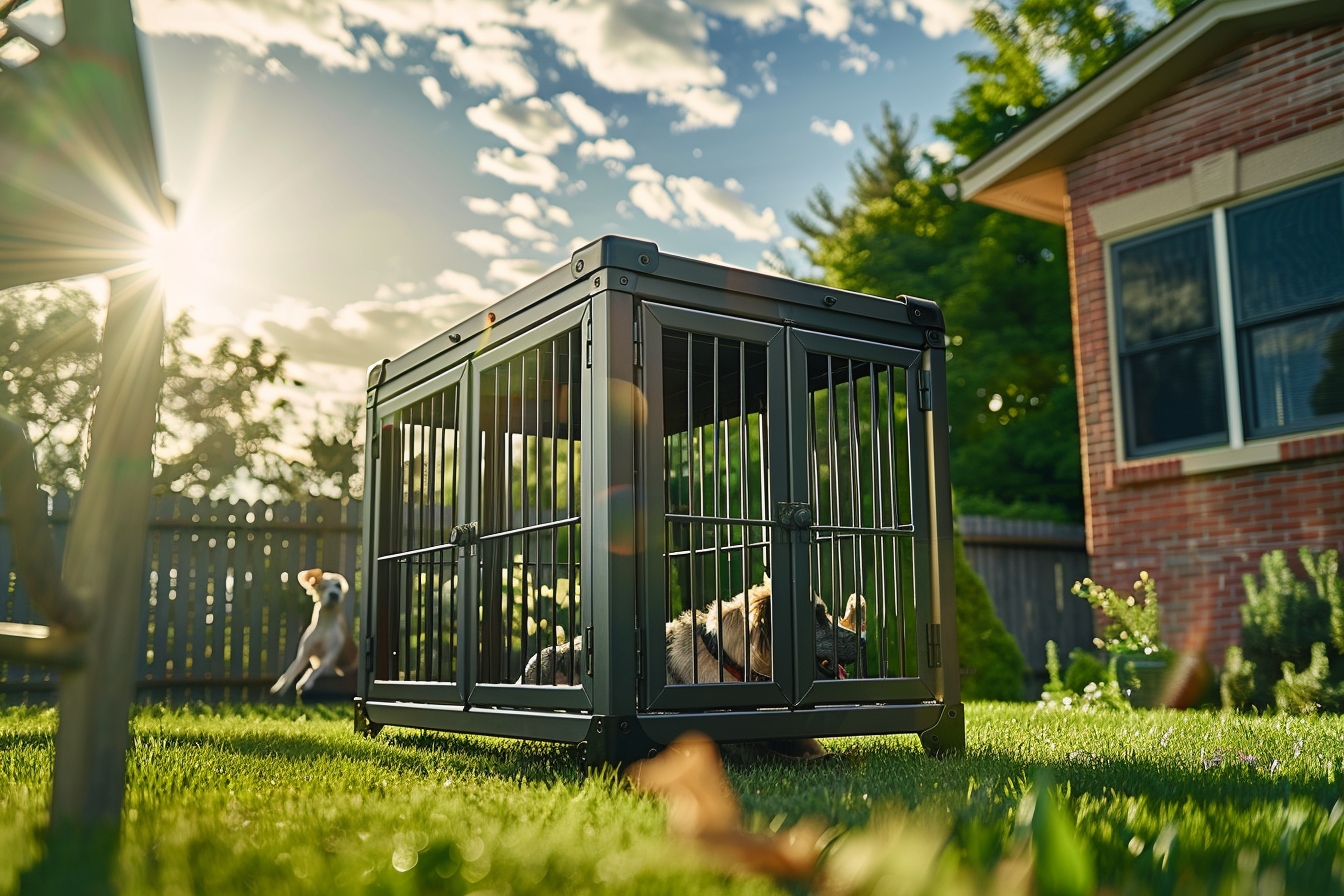 Peut-on utiliser une cage solide pour chien destructeur en extérieur?