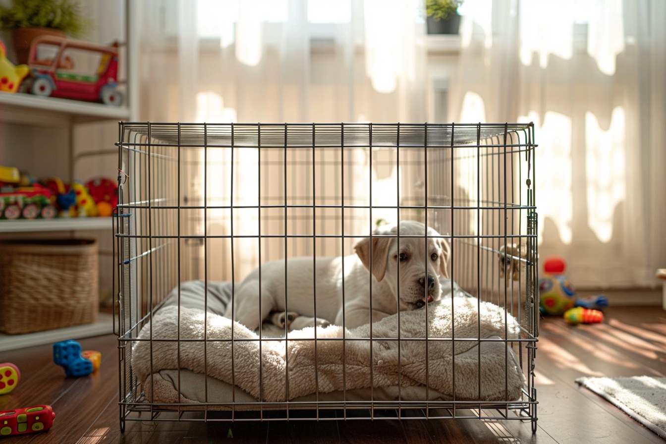 Puis-je laisser mon chien dans sa cage pendant de longues périodes?