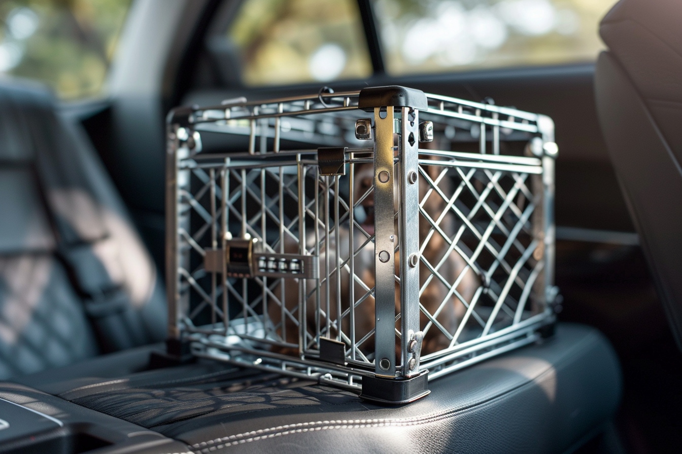 Puis-je utiliser une cage renforcée pour chien comme moyen de transport en voiture?
